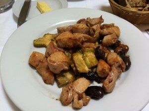 Rabbit with artichokes and olives
