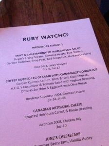 Ruby Watch Co menu